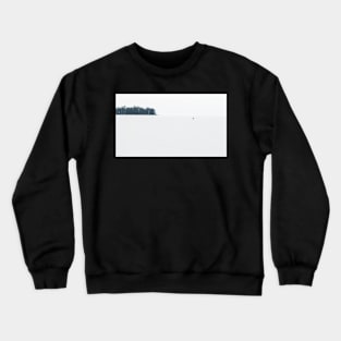 Winter fishing on iced lake Crewneck Sweatshirt